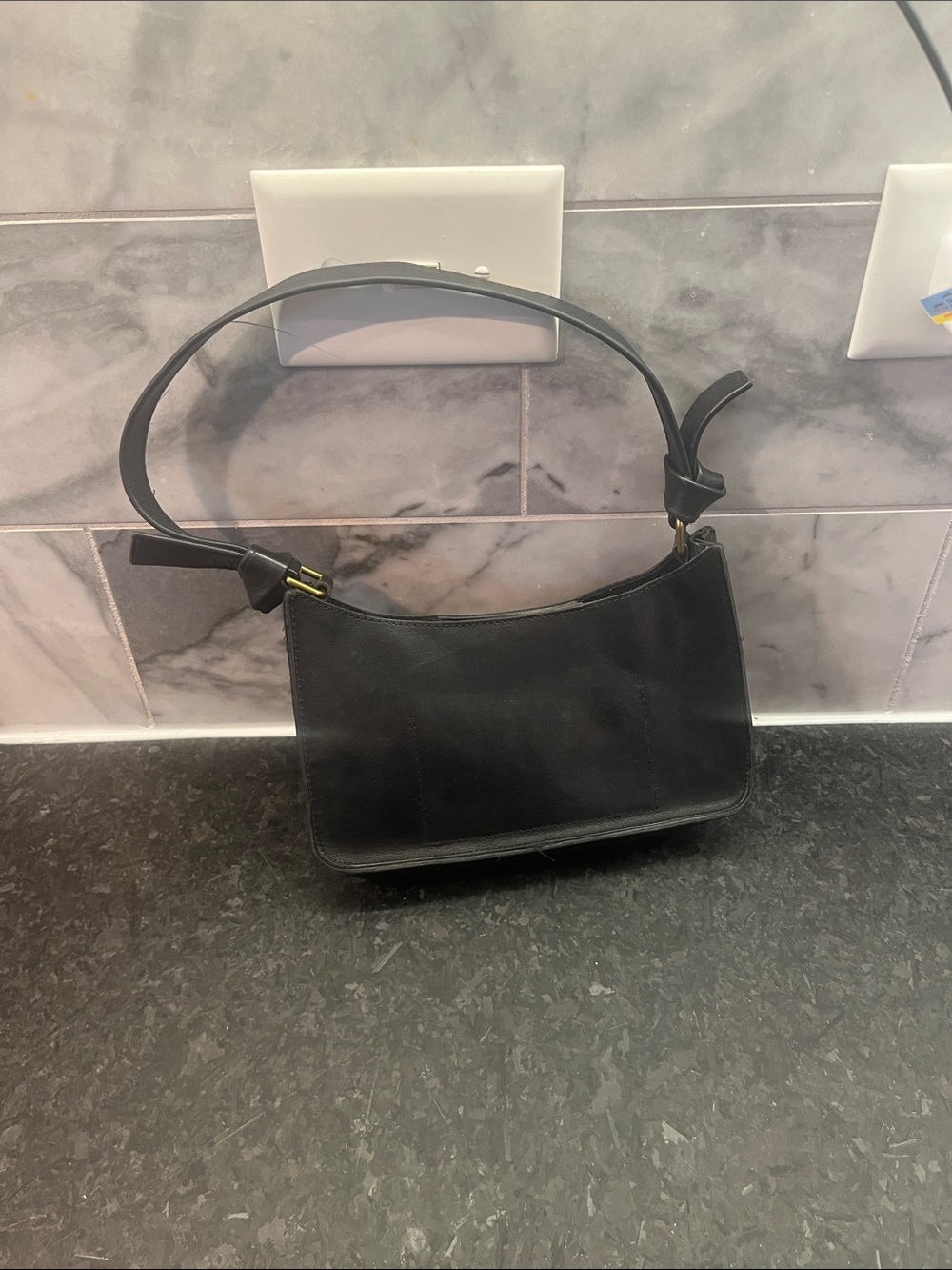 Black Leather MADEWELL Shoulder Bag - Classic Everyday Carry